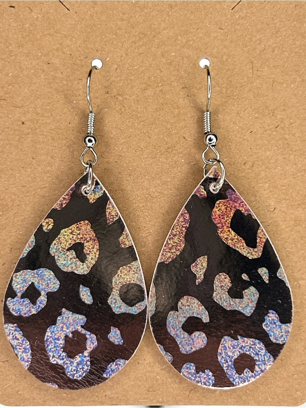 *LAST SET* Iridescent Leopard Teardrop Earrings Fashion Jewelry Synthetic Faux